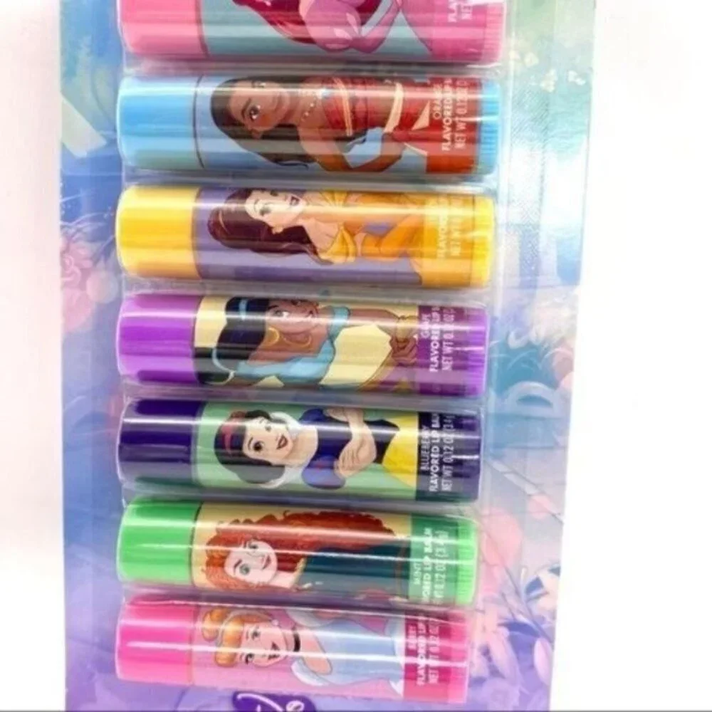 Disney Princess 8 Piece Lip Balm Set New